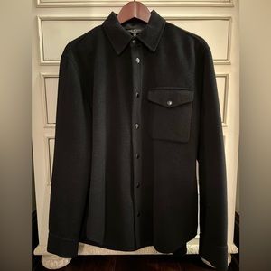 Black wool shirt jacket